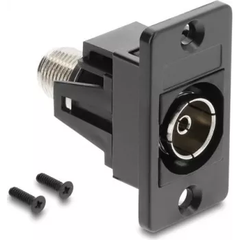 DELOCK asennusadapteri IEC C14 - F-naaras musta 91195
