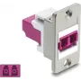 Delock paneeliasennus LC Duplex -liitäntä, monimuoto OM4, hopeinen kotelo, violetit liitännät 91100