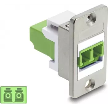 Delock paneeliasennus LC Duplex -liitäntä Multimode OM5 limetinvihreä hopea laippa 91105