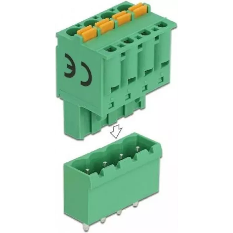 Delock PCB-liitintarvikesarja 4-napainen 5,08 mm jako, pystysuora (66501)