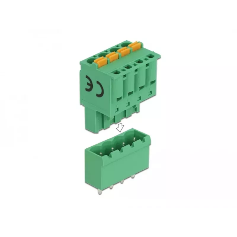 Delock PCB-liitintarvikesarja 4-napainen 5,08 mm jako, pystysuora (66501)
