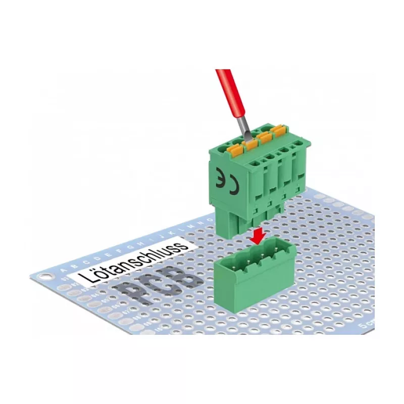 Delock PCB-liitintarvikesarja 4-napainen 5,08 mm jako, pystysuora (66501)