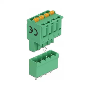 Delock PCB-liitintarvikesarja 4-napainen 5,08 mm jako, pystysuora (66501)