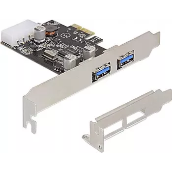 Delock PCI Express x1 -kortti 2 x USB 3.2 Gen 1 Type-A, matalaprofiili