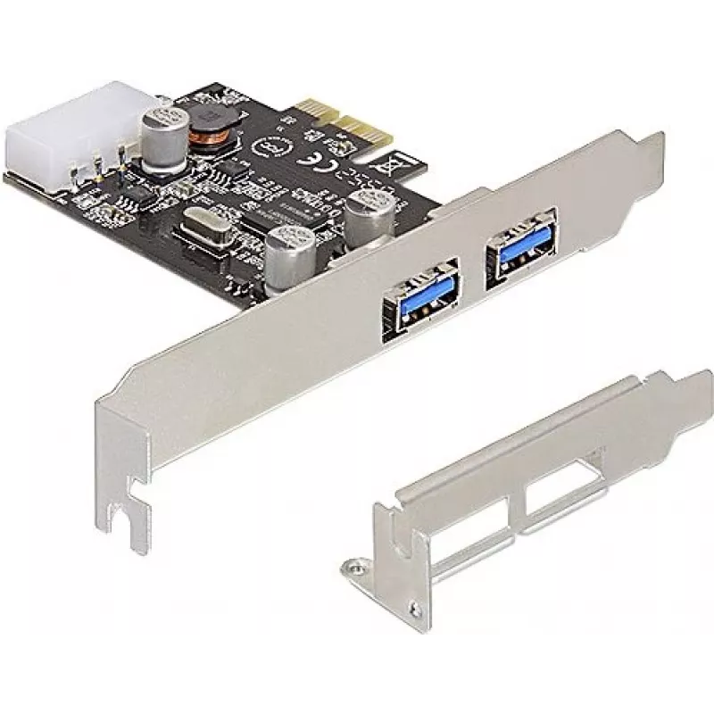 Delock PCI Express x1 -kortti 2 x USB 3.2 Gen 1 Type-A, matalaprofiili