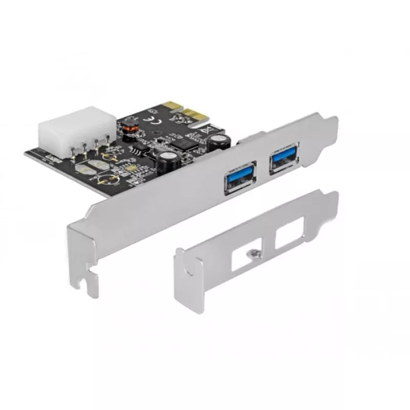 Delock PCI Express x1 -kortti 2 x USB 3.2 Gen 1 Type-A, matalaprofiili