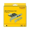 Delock PCI Express x1 -kortti 2 x USB 3.2 Gen 1 Type-A, matalaprofiili