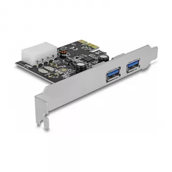 Delock PCI Express x1 -kortti 2 x USB 3.2 Gen 1 Type-A, matalaprofiili