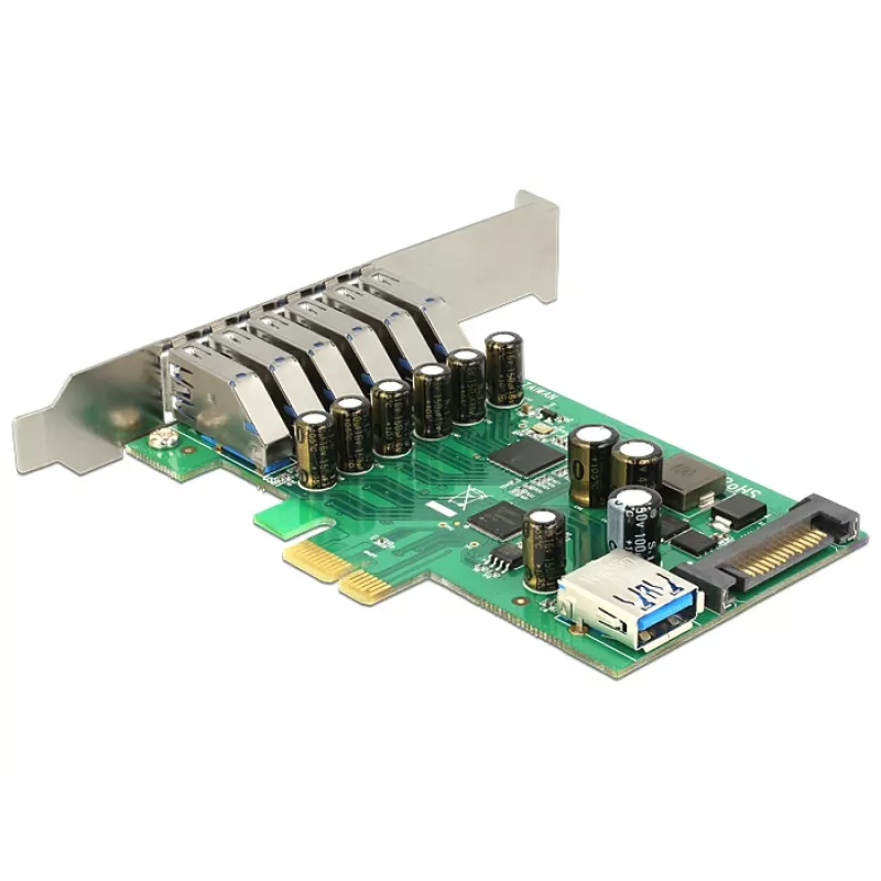Delock PCI Express x1 kortti 6 x ulkoiseen + 1 x sisäiseen USB 3.0