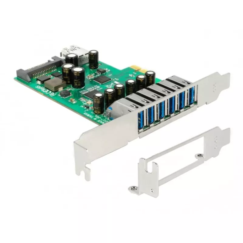 Delock PCI Express x1 kortti 6 x ulkoiseen + 1 x sisäiseen USB 3.0