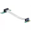 Delock PCI Express x1 - x1 riser-kortti joustavalla kaapelilla, 13 cm, vasemmalle suunnattu