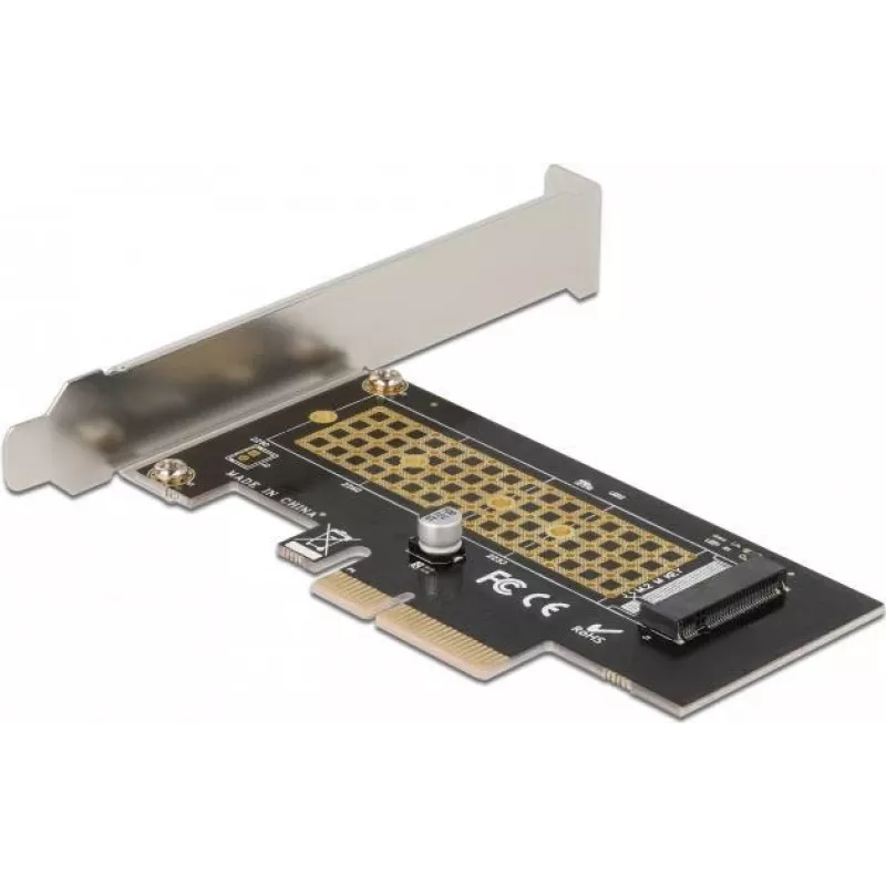 Delock PCI Express x4 -kortti 1 x sisäiseen NVMe M.2 Key M 80 mm - matalaprofiili 90047