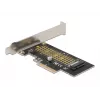 Delock PCI Express x4 -kortti 1 x sisäiseen NVMe M.2 Key M 80 mm - matalaprofiili 90047