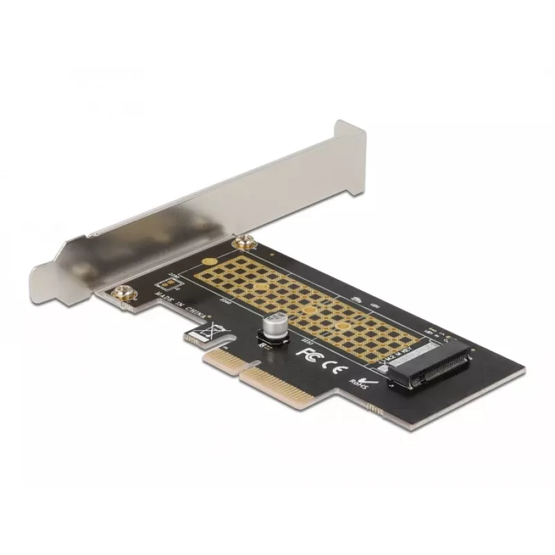 Delock PCI Express x4 -kortti 1 x sisäiseen NVMe M.2 Key M 80 mm - matalaprofiili 90047