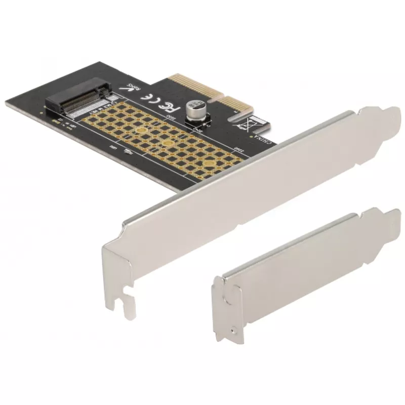 Delock PCI Express x4 -kortti 1 x sisäiseen NVMe M.2 Key M 80 mm - matalaprofiili 90047
