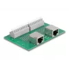 Delock RJ45 2 x naaras 2 x liitinrimaan painonapilla DIN-kiskoon (66994)