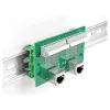 Delock RJ45 2 x naaras 2 x liitinrimaan painonapilla DIN-kiskoon kulma (66995)