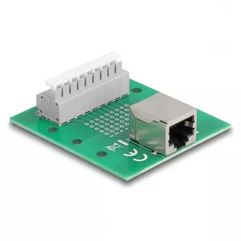 Delock RJ45-liitäntä ruuviliittimeen painonapilla DIN-kiskolle 66992