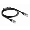 Delock RJ45 -verkkokaapeli Cat.6 F/UTP 1 m musta kytkimellä