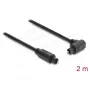Delock TOSLINK-kaapeli, 90° kulmapistoke suoraan pistokkeeseen, 4 mm halkaisija, 2 m, musta