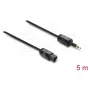 Delock TOSLINK-kaapeli Mini TOSLINK 3,5 mm plugi - TOSLINK plugi, Ø 2,2 mm, 5 m, musta