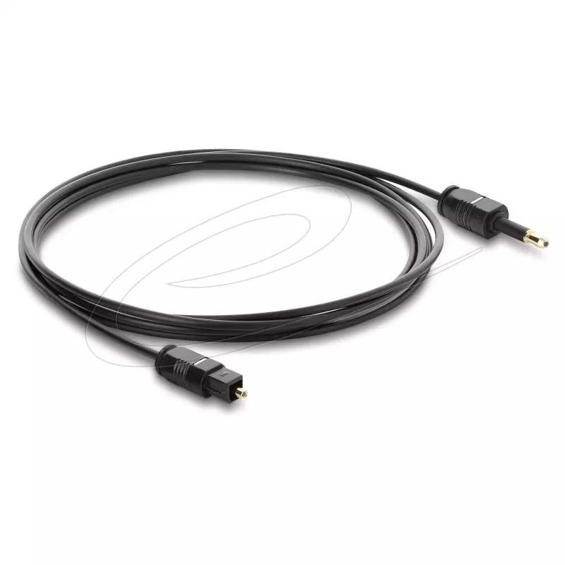 Delock TOSLINK-kaapeli Mini TOSLINK 3,5-mm-uros - TOSLINK-uros, Ø 2,2 mm, 1,5 m, musta