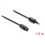 Delock TOSLINK-kaapeli Mini TOSLINK 3,5-mm-uros - TOSLINK-uros, Ø 2,2 mm, 1,5 m, musta