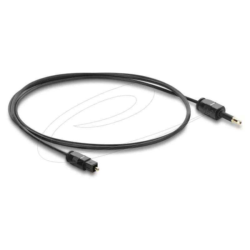 Delock TOSLINK-kaapeli Mini TOSLINK 3,5-mm-uros - TOSLINK-uros, Ø 2,2 mm, 1 m, musta