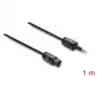 Delock TOSLINK-kaapeli Mini TOSLINK 3,5-mm-uros - TOSLINK-uros, Ø 2,2 mm, 1 m, musta
