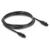 Delock TOSLINK-kaapeli, pistoke pistokkeeseen, 4 mm halkaisija, 1,5 m, musta