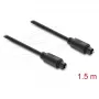 Delock TOSLINK-kaapeli, pistoke pistokkeeseen, 4 mm halkaisija, 1,5 m, musta