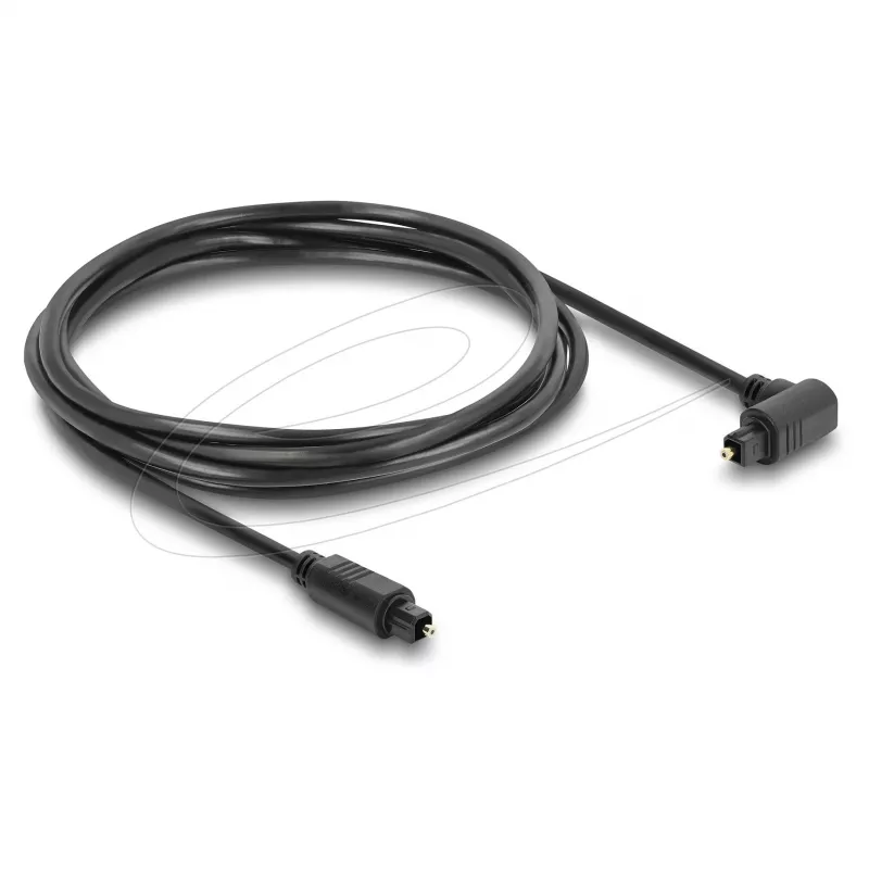 Delock TOSLINK digitaalinen optinen audiokaapeli, 90° kulma - suora, 1,5 m, 4 mm, musta