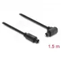 Delock TOSLINK digitaalinen optinen audiokaapeli, 90° kulma - suora, 1,5 m, 4 mm, musta
