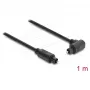 Delock TOSLINK optinen audiokaapeli 1m - 90° kulma suoraan - 4mm - musta