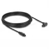 Delock TOSLINK optinen audiokaapeli 5 m, 90° kulmaliitin suoraan liittimeen, 4 mm, musta