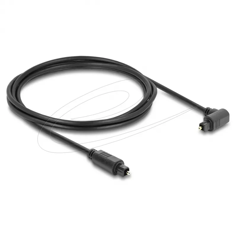 Delock TOSLINK optinen audiokaapeli, 90° kulma suoraan, 3 m, musta