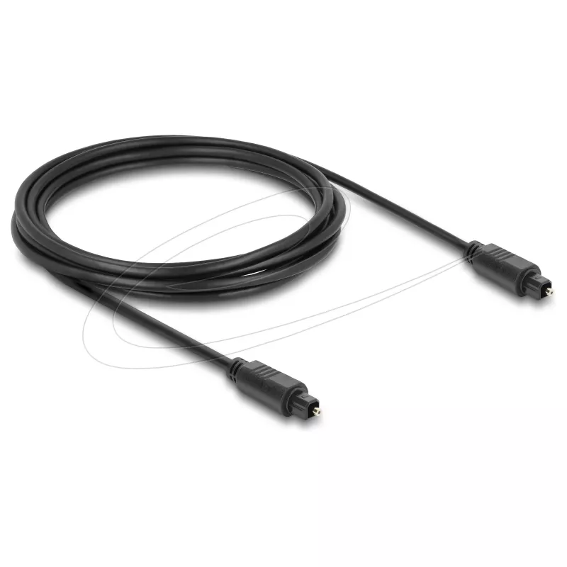 Delock TOSLINK optinen audiokaapeli, uros-uros, 3 m, 4 mm, musta