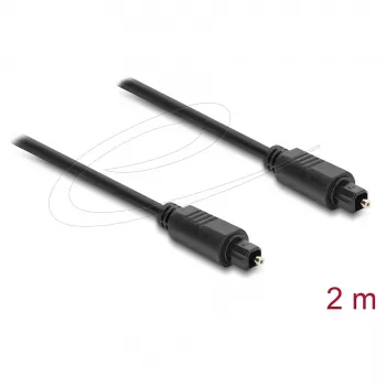 Delock TOSLINK optinen audiokaapeli, uros-uros, 4 mm, 2 m, musta