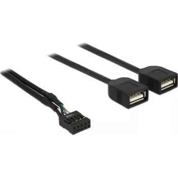 Delock USB 2.0 -pinniliitin 2 x Type-A-pistorasia -adapterikaapeli 40 cm 83823