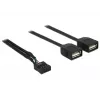 Delock USB 2.0 -pinniliitin 2 x Type-A-pistorasia -adapterikaapeli 40 cm 83823