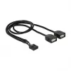 Delock USB 2.0 -pinniliitin 2 x Type-A-pistorasia -adapterikaapeli 40 cm 83823