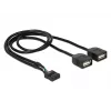 Delock USB 2.0 -pinniliitin 2 x Type-A-pistorasia -adapterikaapeli 40 cm 83823