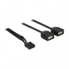 Delock USB 2.0 -pinniliitin 2 x Type-A-pistorasia -adapterikaapeli 40 cm 83823