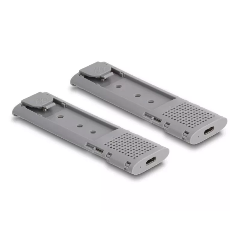 Delock USB Type-C Dual Combo kotelo 2 x M.2 NVMe PCIe tai SATA SSD -levylle - työkaluton