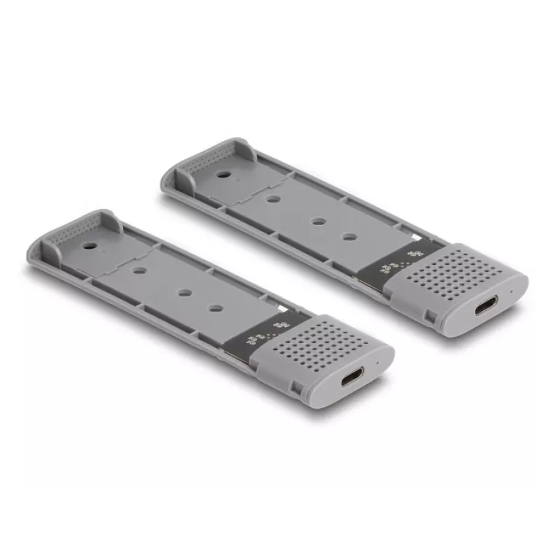 Delock USB Type-C Dual Combo kotelo 2 x M.2 NVMe PCIe tai SATA SSD -levylle - työkaluton