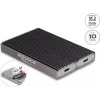 Delock USB Type-C Dual Combo kotelo 2 x M.2 NVMe PCIe tai SATA SSD -levylle - työkaluton