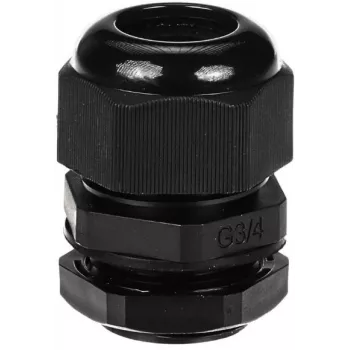 DELTA eristetty kaapeliläpivienti G3/4-SCHWARZ IP68 3/4