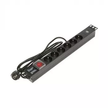 DELTA jatkojohto 6 Schuko-pistorasiaa PD-6/R-USB