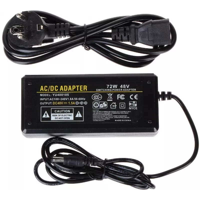 DELTA hakkurivirtalähde 48V 1,5A 72W 5,5mm x 2,1mm DC-liittimellä
