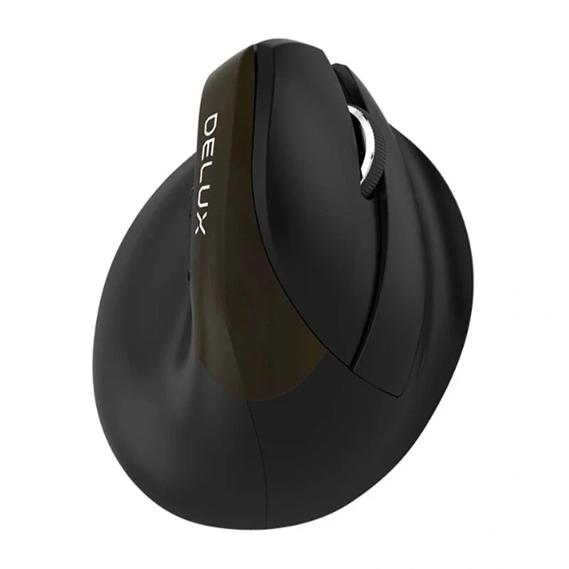 Delux M618 Mini Gold ergonominen hiiri - 2.4G / Bluetooth 5.0 / USB-C, 4000 DPI, oikeakätinen pystysuora